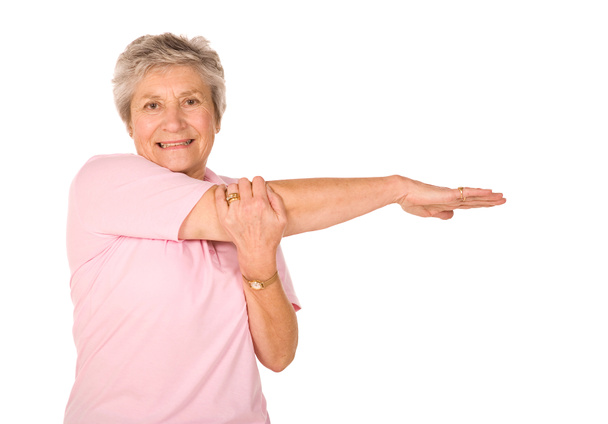 Maturo signora anziana stretching
 - Foto, immagini