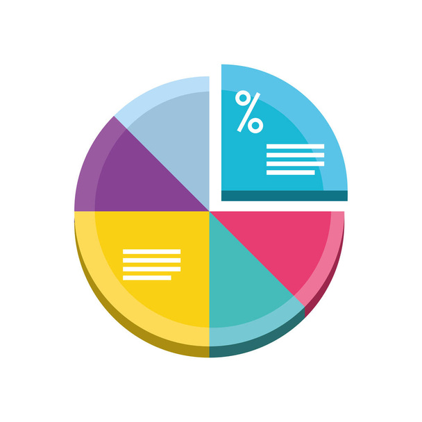 gráfico circular de análisis de datos para informes empresariales y presentación financiera detallada - Vector, Imagen