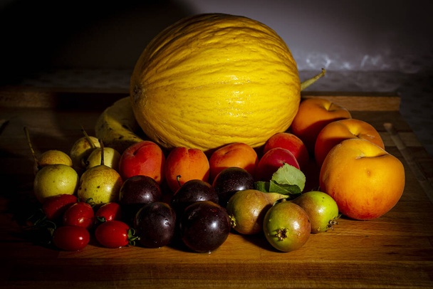 A closeup shot of various fruits - concept of healthy lifestyle - Fotó, kép