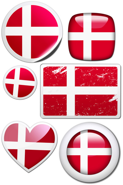 Denemarken - set van stickers en knoppen - Foto, afbeelding