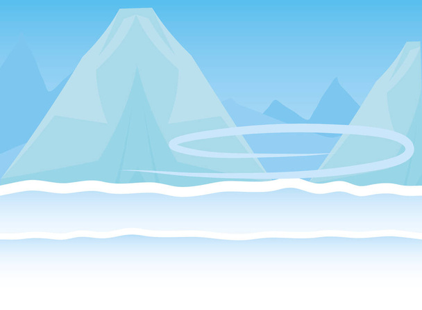 ландшафт белые вершины гор ветер замерз панорамный - Вектор,изображение