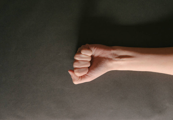 A closeup shot of clenched fist - concept of solidarity and support - Foto, Imagem