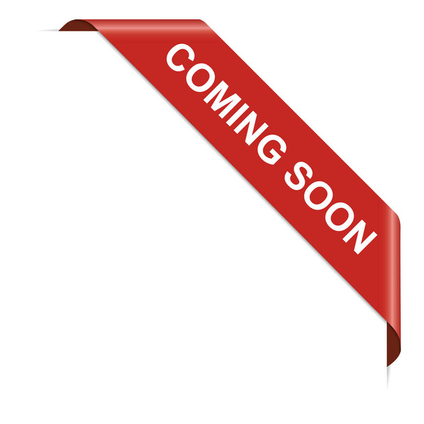 COMING SOON - red corner ribbon banner on white background - Vector, Image