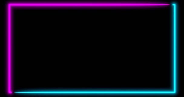Neon achtergrond met LED frame schermen. Fluorescerend abstract blauw, paars spectrum kleur. Ultraviolet licht. Virtual reality toekomstig ontwerp 3d render. 3D illustratie - Foto, afbeelding