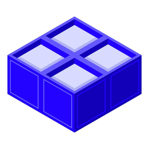 Ice cube tray icon, isometric style - Vector, imagen