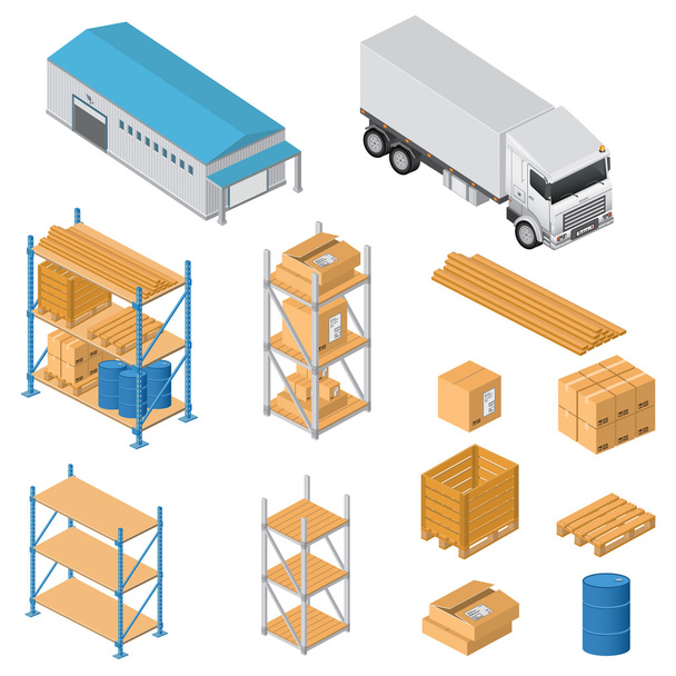 Warehouse equipment icons - Vector, Image