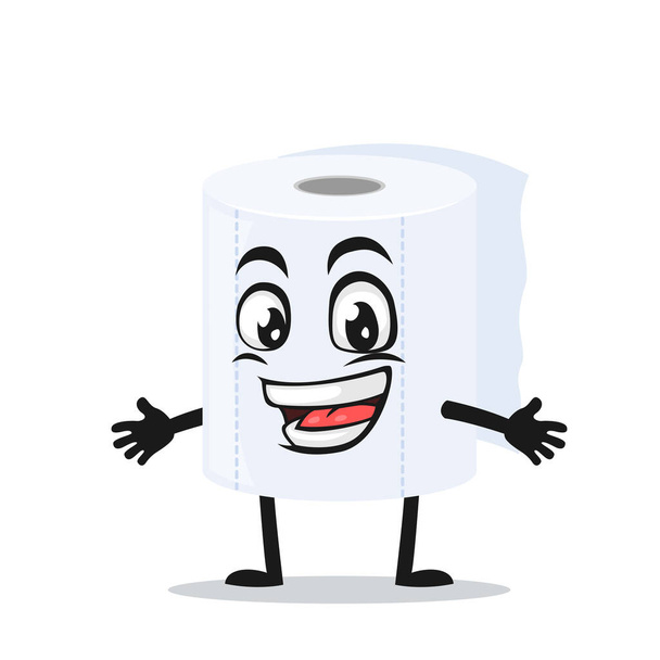 Векторна ілюстрація талісмана рулонного туалету або відкрита рука персонажа
 - Вектор, зображення