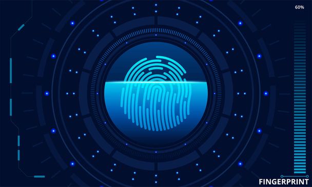 Finger Scan in Futuristic Style - Vector, Image