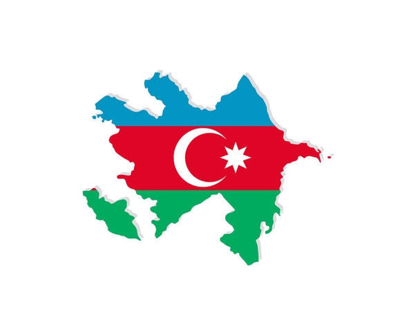 azerbaijan vlag pictogram op witte achtergrond in vector illustratie - Vector, afbeelding