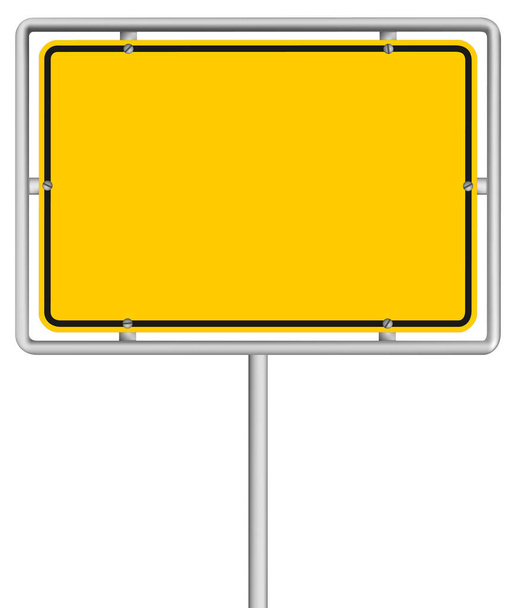 Порожній жовтий дорожній знак ізольований на білому
 - Вектор, зображення