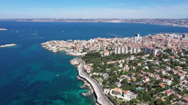 Marseille coastal road and residential area, France - Footage, Video