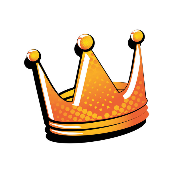 crown in pop art style on white background - Vector, Image