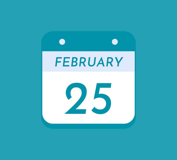 25 февраля Календарь одного дня, 25 февраля - Вектор,изображение