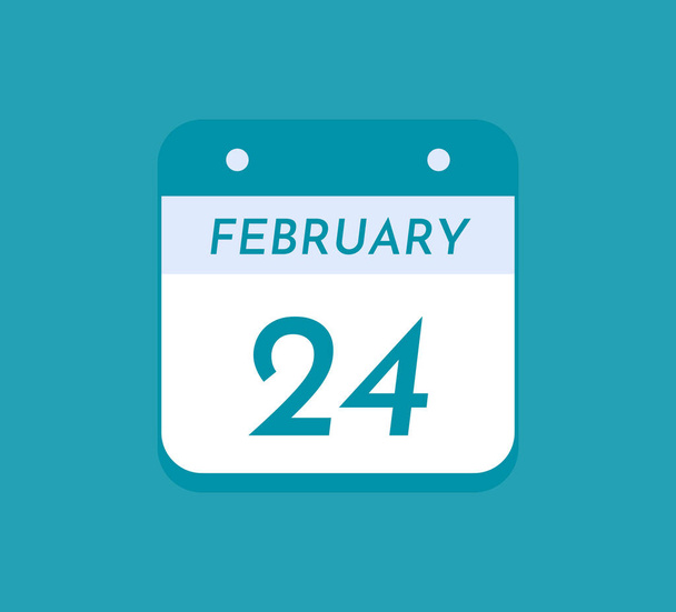 24 de febrero Calendario de un solo día, 24 de febrero - Vector, Imagen