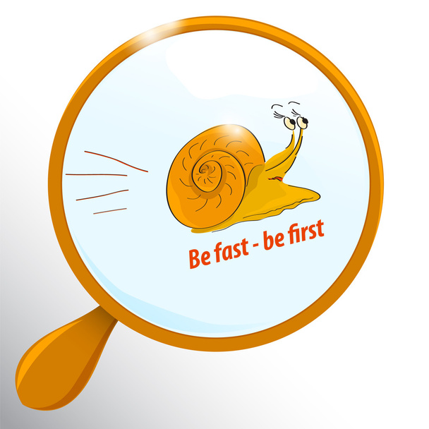 Funny fast snail - Vector, Image