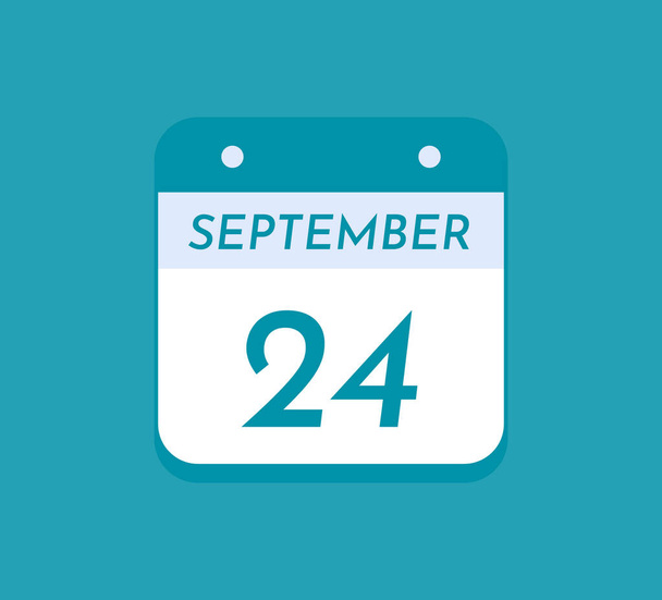 September 24 Single Day Calendar, 01 September - Vector, Image