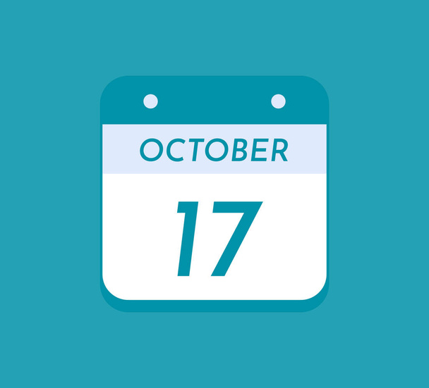 17 Οκτωβρίου Ημερολόγιο μιας ημέρας, 17 Οκτωβρίου - Διάνυσμα, εικόνα