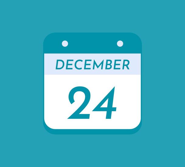 December 24 Single Day Calendar, 24 December - Vector, Image