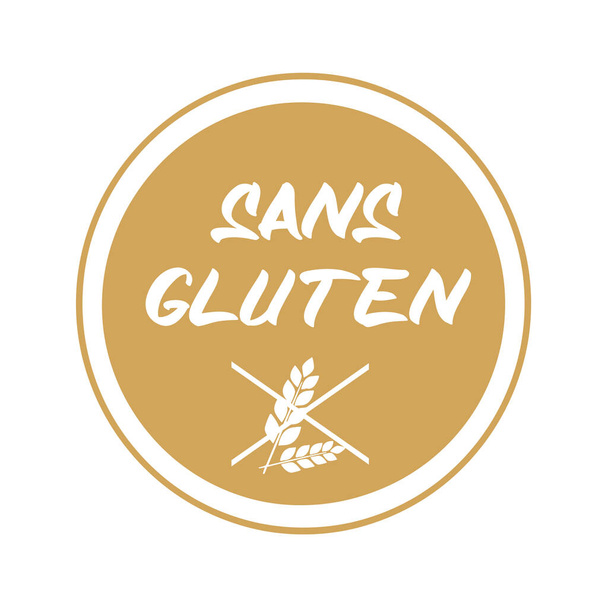 Signo de etiqueta sin gluten llamado sans gluten en francés - Foto, imagen