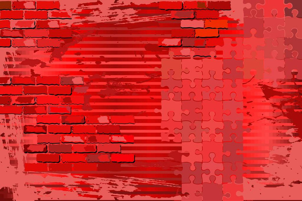 Grunge brilhante fundo vermelho - ilustração, vetor de mosaico abstrato - Vetor, Imagem