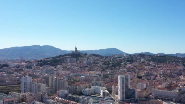 Marseille Notre-Dame basilic at sunny day - Footage, Video