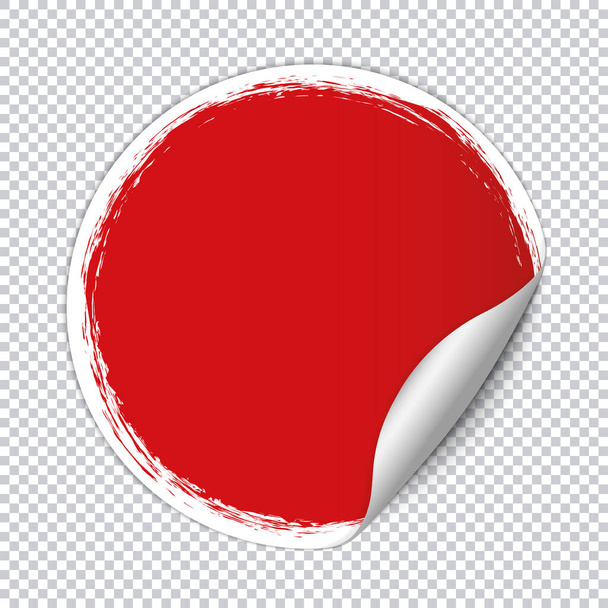 rood rond nota papier op transparante achtergrond - Vector, afbeelding