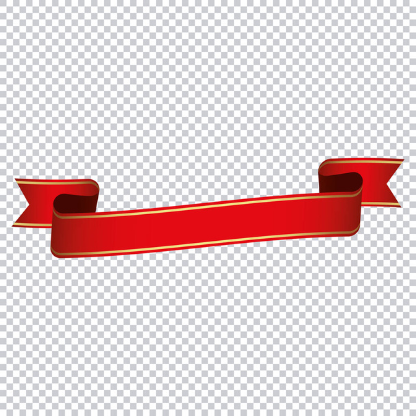 red ribbon banner label on transparent background - Vector, Image
