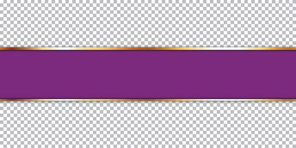 Purple ribbon banner on transparent background - Vector, Image