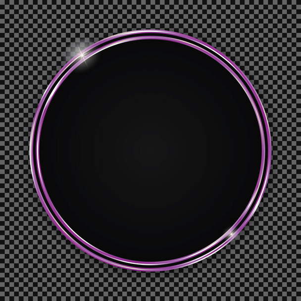 透明な背景に紫色の枠の丸ボタン - ベクター画像