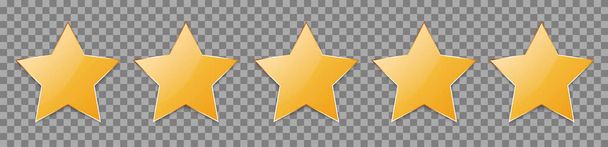 5 золотих зірок для рейтингу клієнтів
 - Вектор, зображення