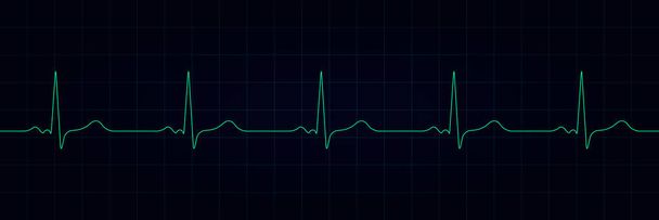 Vector cardiogram or pulse on a dark background. Heart beats cardiogram electrocardiogram. Vector illustration - Vector, Image