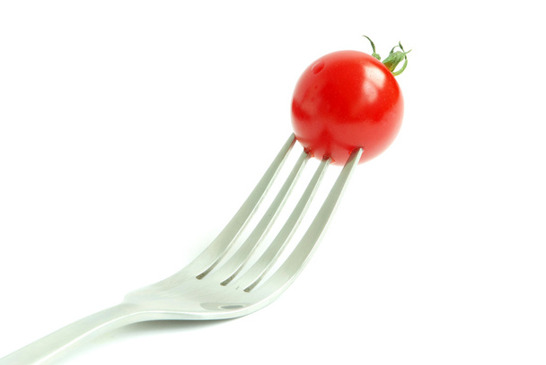 Tomato on the fork - Photo, image