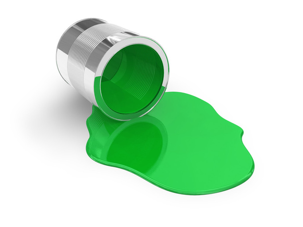 Green spilled paint - 写真・画像