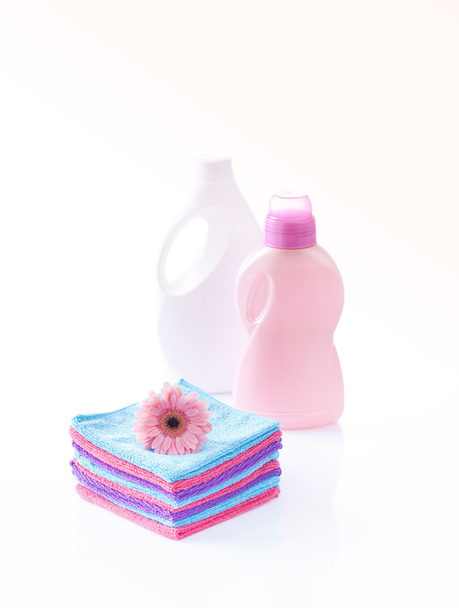 Towels, and laundry detergents - Fotoğraf, Görsel