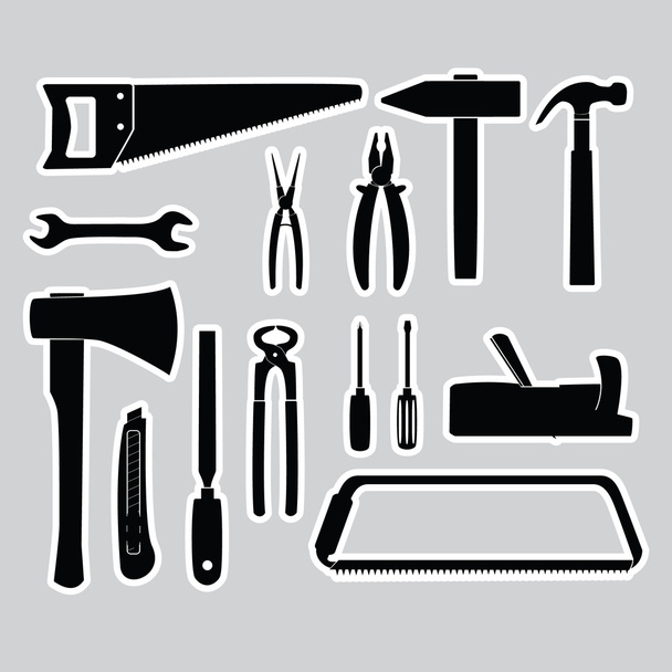 hand tools stickers instellen eps10 - Vector, afbeelding