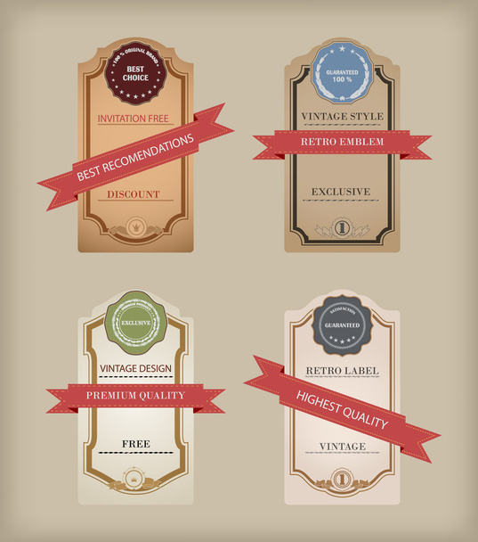 Vintage Labels Collection - 9  web and print design element. - Vettoriali, immagini
