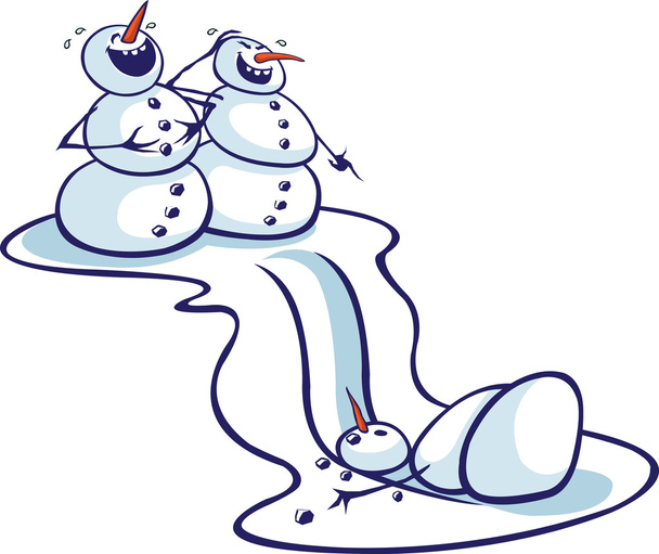 Laughing Snowmen - Vector, Image