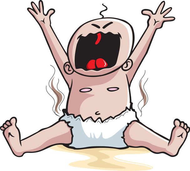 Bebé gritando
 - Vector, Imagen