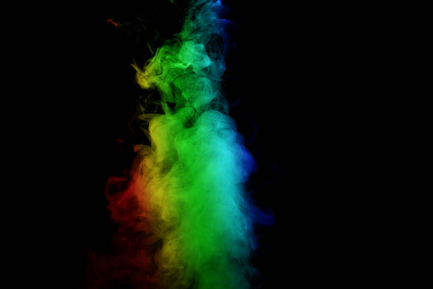 Abstract smoke isolated on black background,Rainbow powder - Foto, Bild