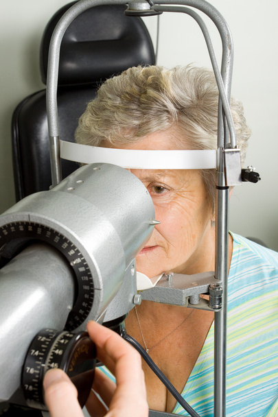 Lady having eye test examination - Photo, Image