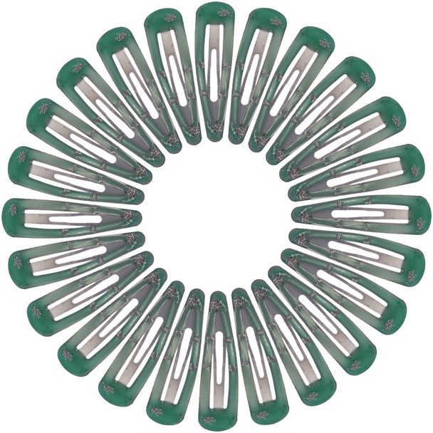 groene haar clips in een cirkel - Foto, afbeelding