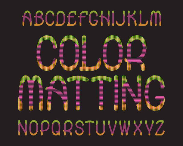 Color Matting typeface. Colorful font. Isolated english alphabet. - Vector, Image