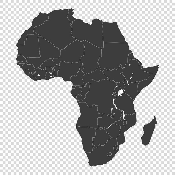 Şeffaf arkaplanda Afrika haritası - Vektör, Görsel
