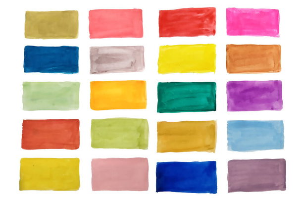 watercolor texture colorful rectangles design set - Διάνυσμα, εικόνα