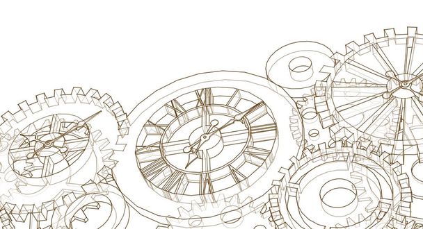 clock mechanism graphic symbol 3d illustration - Photo, Image