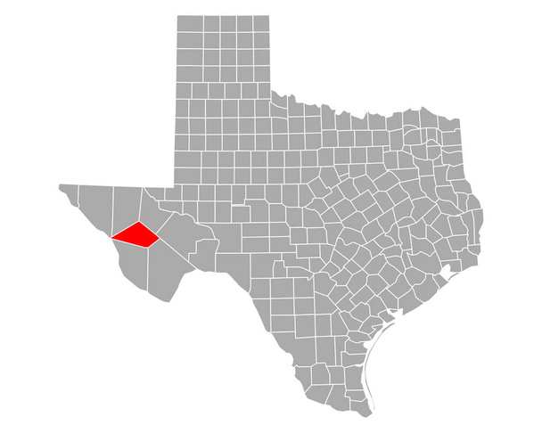 Mapa de Jeff Davis en Texas - Vector, Imagen