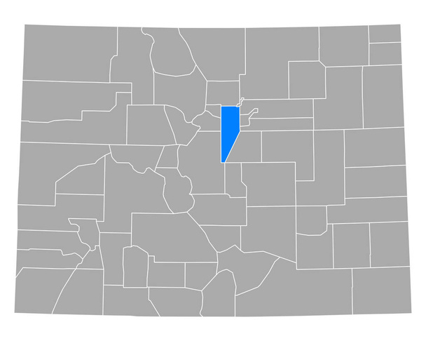 Map of Jefferson in Colorado - Vector, Image