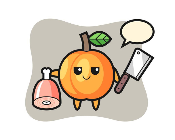 Ілюстрація абрикосового персонажа як м'ясника
 - Вектор, зображення