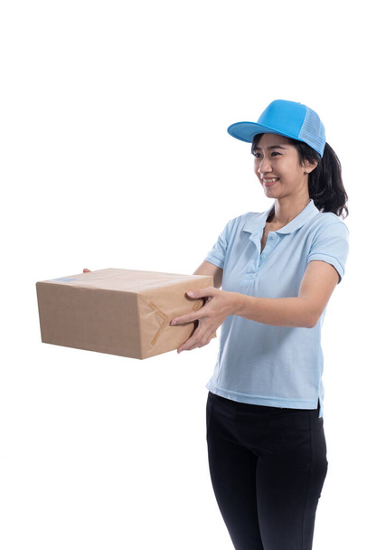 female uber rider or driver delivering package - Foto, immagini