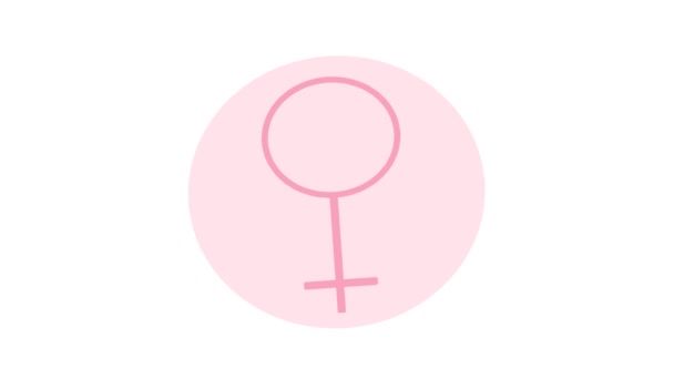 Wenus sztandar. Symbol kobiety w stylu bazgrołów. Dzień Zdrowia Kobiet. Wenus. - Materiał filmowy, wideo